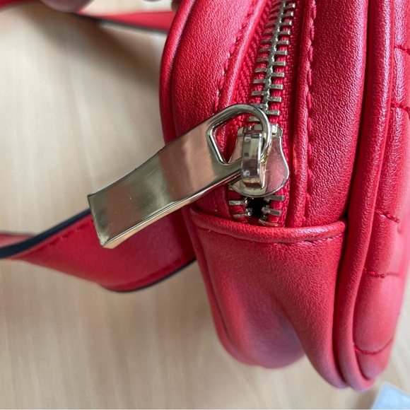 Red Quilted Leather Belt Bag Crossbody Bag Hip pack Belly Bag Fanny pack Chest - Picture 5 of 11